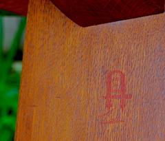 Gustav Stickley red decal signature.  